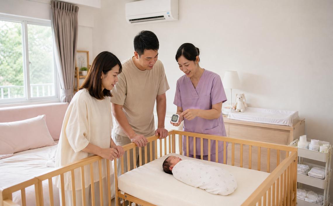 新生兒房間溫度與濕度怎麼調？返家後的冷暖判斷、空調使用與穿衣原則
